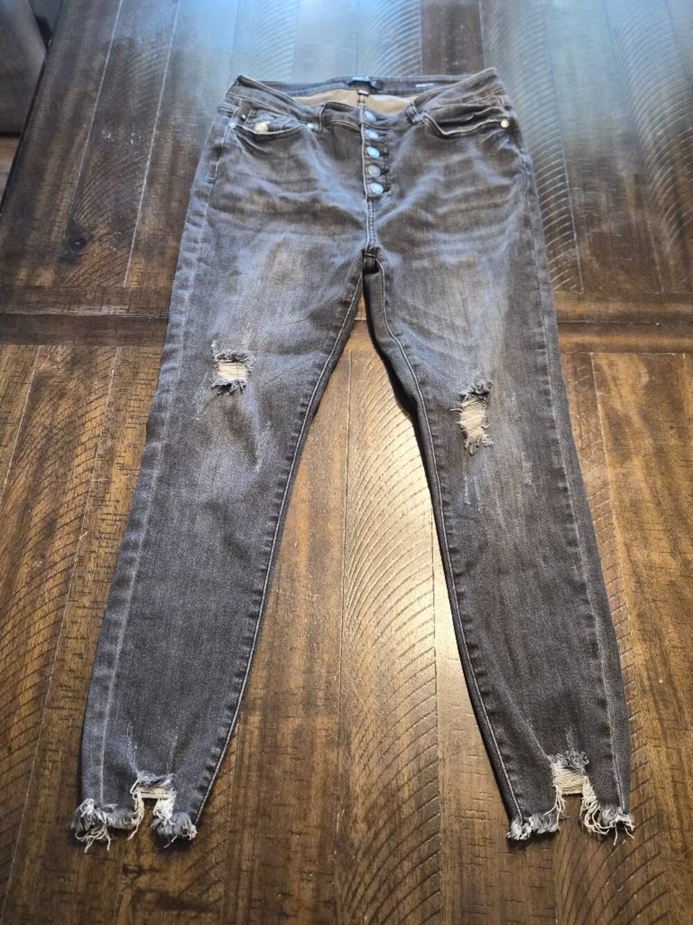 Judy Blue Skinny Jeans Women 11/30 Black High Rise Skinny Stretch 30x27 G956